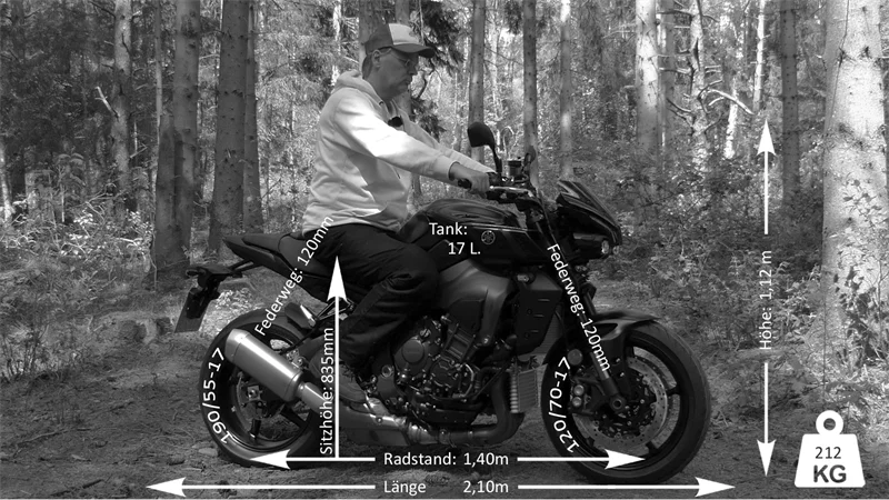 Abmessungen Yamaha MT-10 2022