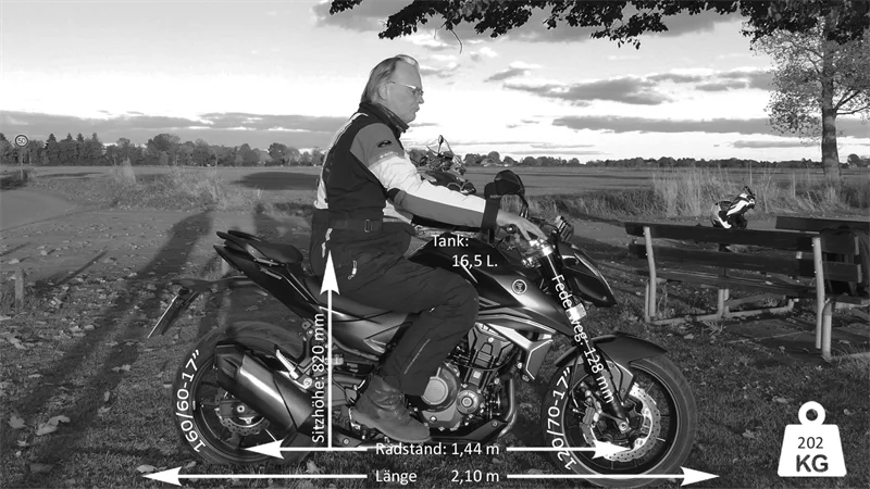 So sitzt es sich auf der Voge R625, Tpyisch Naked-Bike.